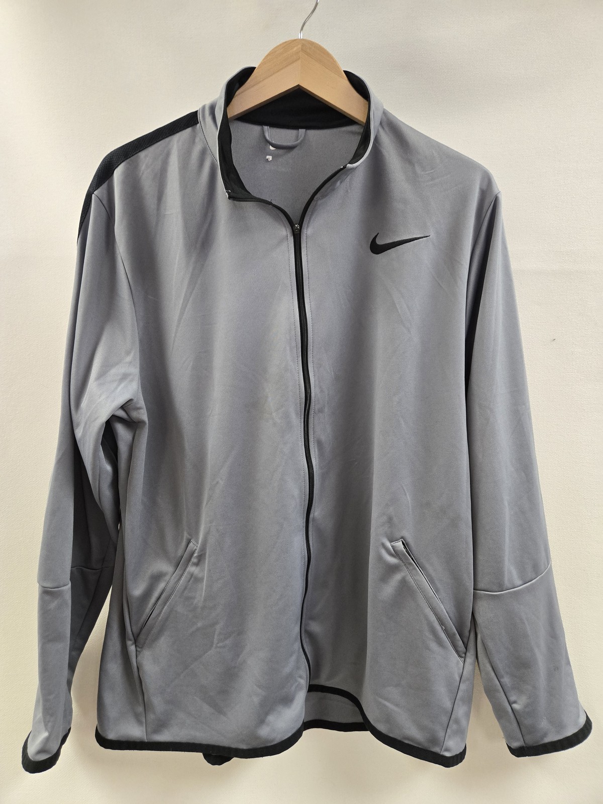 SACAI X NIKE Giacca Nike Uomo XL Grigio Nero Full Zip Pista Allenamento Atletica Poliestere Swoosh
