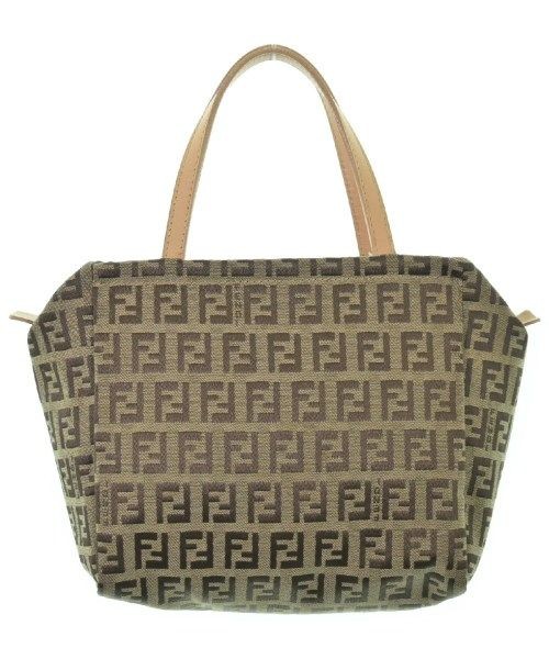 FENDI Handbag Beige Leather Canvas Zucchino Unisex From Japan thumbnail 20