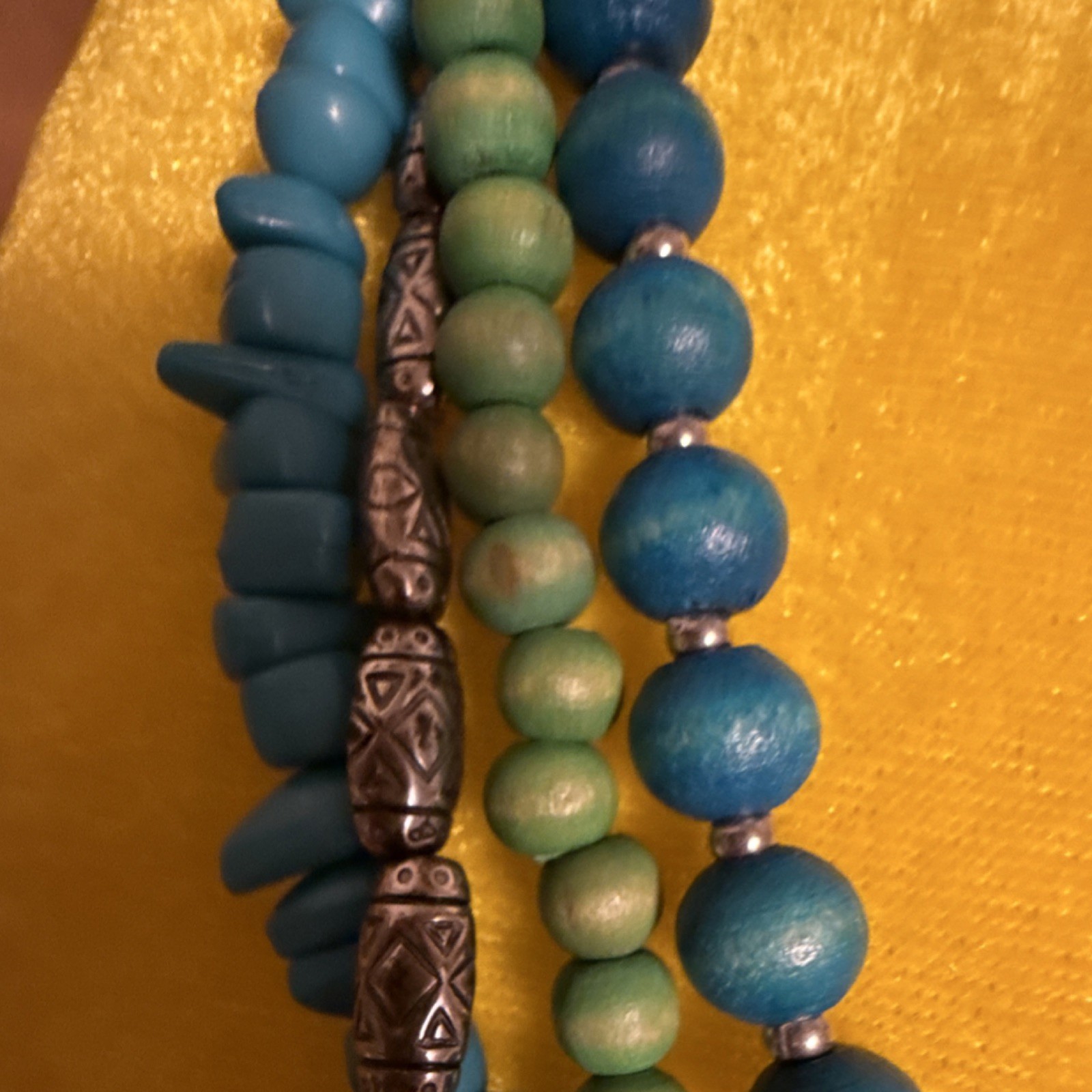 Multistrand Blue Shell Pendant Statement Necklace… - image 4