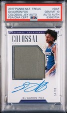 2017-18 National Treasures Colossal De'Aaron Fox RPA Patch AUTO /99 PSA 10 POP 1
