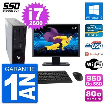 PC Fujitsu E910 Dt Bildschirm 19 '' Intel i7-2600 RAM 8Go SSD 960Go Windows 10