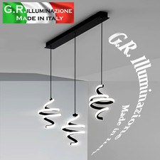 Lampadario a sospensione LED moderno 26 Watt Lampada binario color Nero BOUCLE