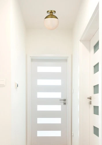 Living District Eclipse 10" Flush Mount Frosted White Shade In Satin Gold - Picture 9 of 9