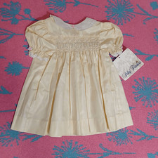 Vintage 80's kids girls 2yrs polly flinders yellow dress smocked Cottagecore