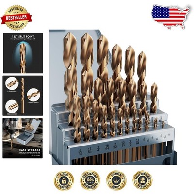 Pro Cobalt Drill Bit Set 29pc HSS Titanium Nitride for Hardened Metals