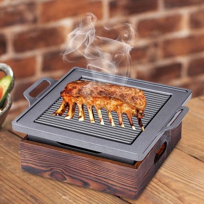 Koreanische BBQ-Grillplatte, multifunktional, quadratisch, praktisch,
