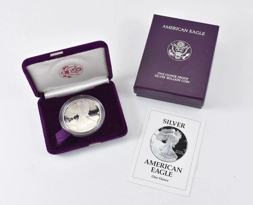 1993 P American Eagle One Ounce Silver Proof Coin w/ Original Box & COA