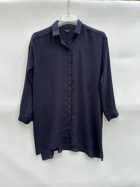Women COS Shirt Navy Polyester S #6R7O