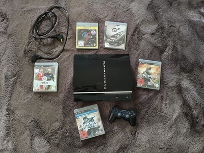Sony PlayStation 3 PS3 160gb Bundle DualShock 3 Stromkabel 5 Spiele