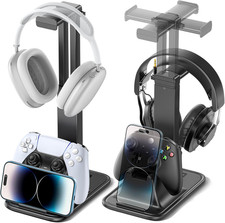 Gaming Headset  Controller Stand, Rotating Headphone Storage with Controller
