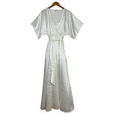 Baltic Born Savannah Print Kimono Maxi Dress in White Size Small