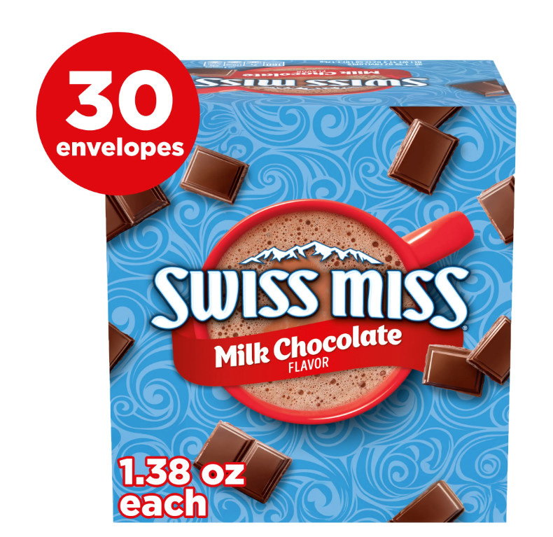 Swiss Miss Milk Chocolate Flavored Hot Cocoa Mix, 1.38 oz., 30-Count Envelopes