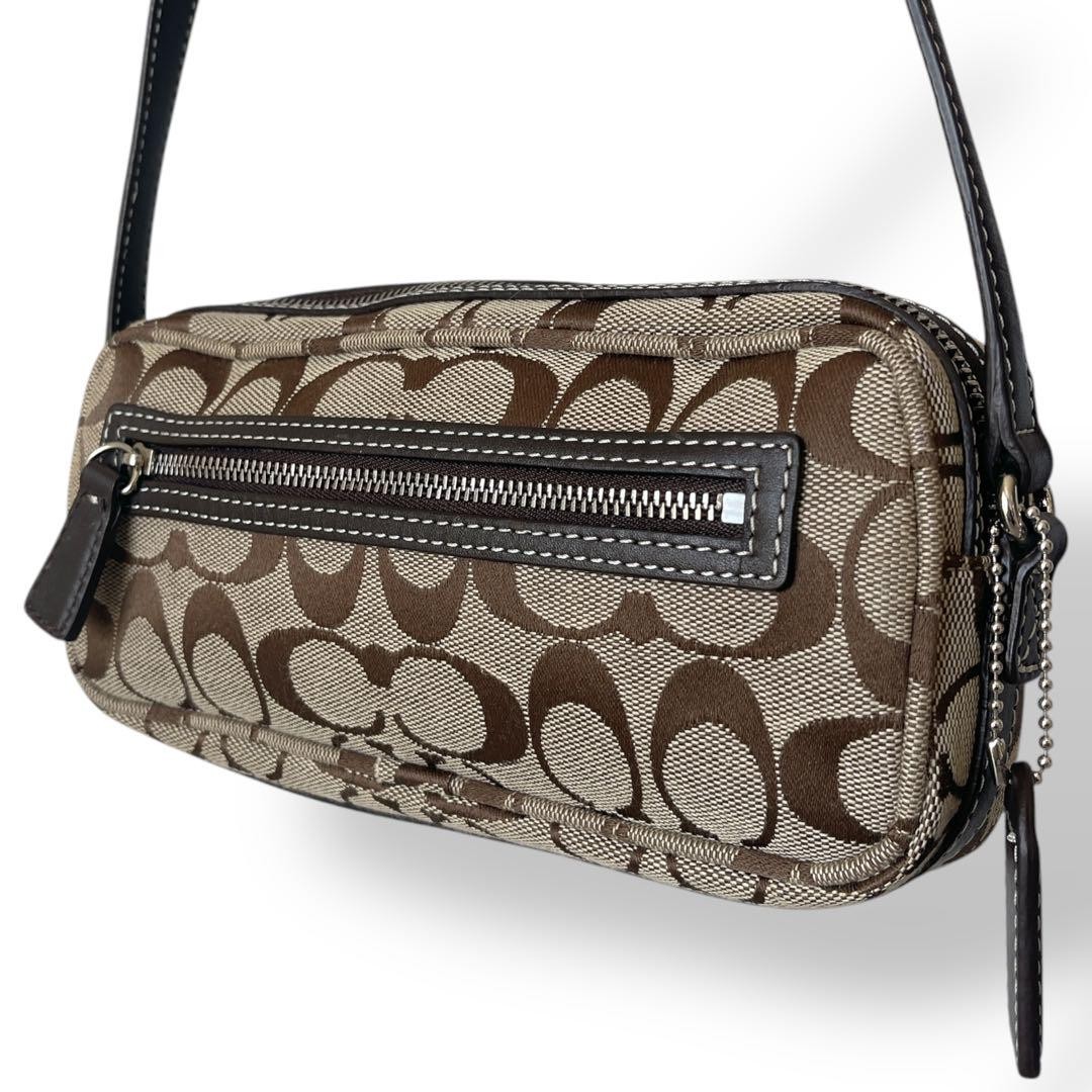 Coach Brown Leather Crossbody Shoulder Bag Pochette 11x6 Used Excellent Condition