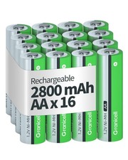 AA Rechargeable Batteries 2800mAh NiMH Low Self-Discharge 16-Pack High Capacity