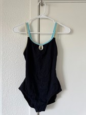 Harmonie Bodywear Black Strappy Leotard Size Medium Ballet Dancewear