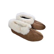 surell Shearling Lamb Soft Sole Slippers - Tan 11