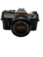 Canon AT-1 35mm Film SLR Camera Kit W 50mm 1:1.8 Lens Tested And Working 