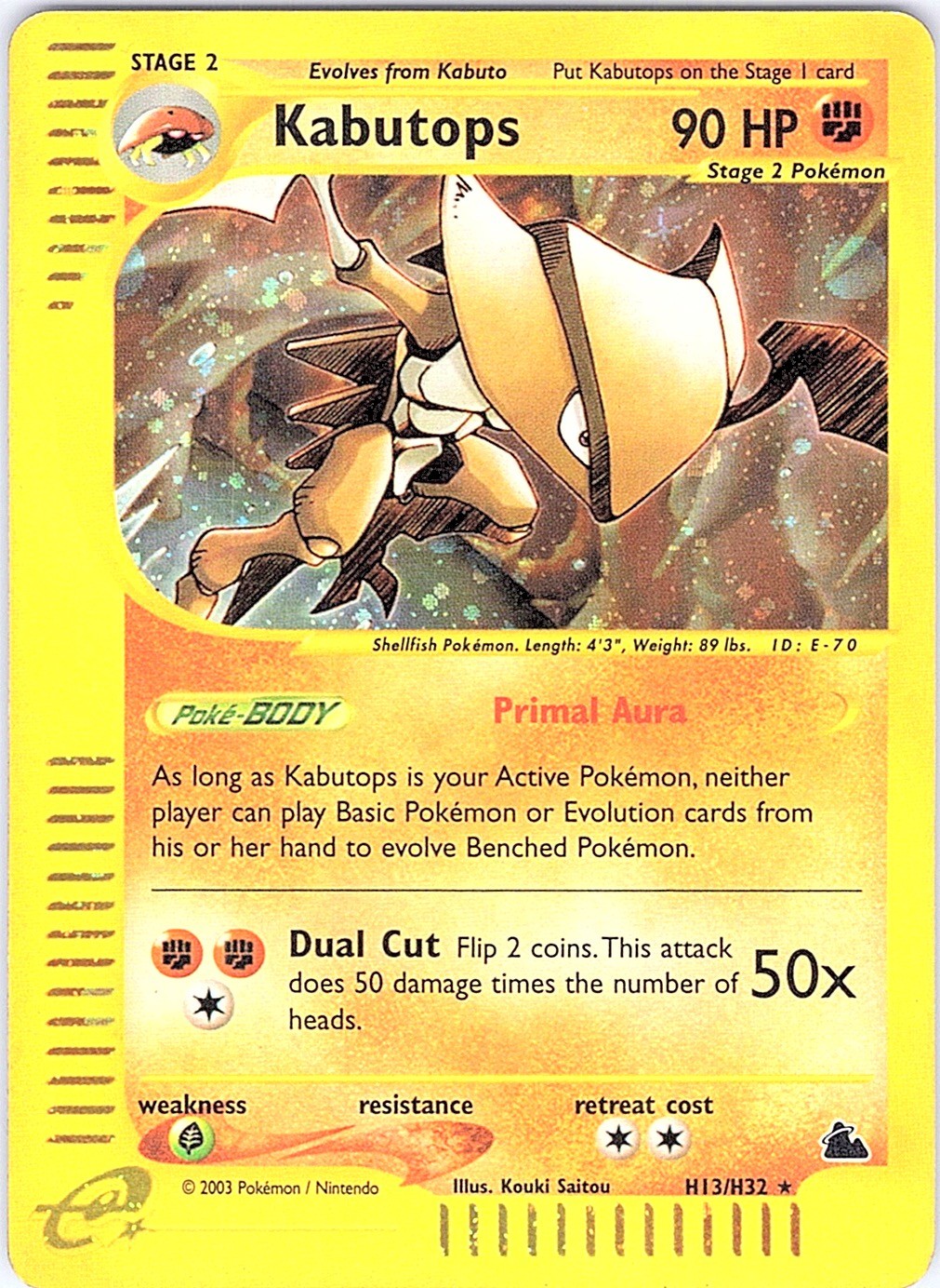 Kabutops (H13) Holo Rare Skyridge H13/H32 NM