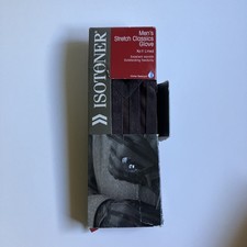 NEW MENS Isotoner XL Classic Stretch Gloves Knit Lined Suede Accent BROWN
