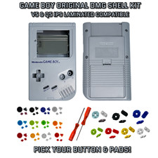 Nintendo Game Boy Original DMG V5/Q5 IPS Laminate Ready Shell Kit DARK GRAY