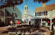 Town Hall Square at Whaler's Wharf - San Pedro California CA - Postcard