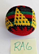 Genuine hand-made Guatemalan Kick Ball RASTA colored hacky sack foot bag - RA6