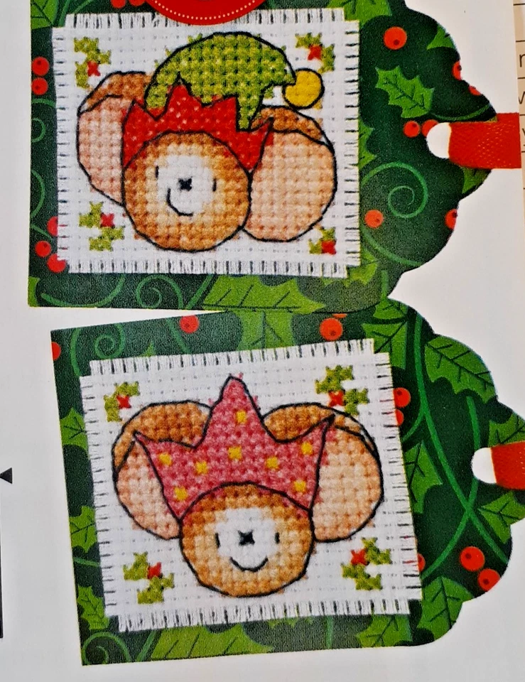 a cross stitch Christmas booklet - mouse ornament, mouse card and mouse tags - Image 4 of 4