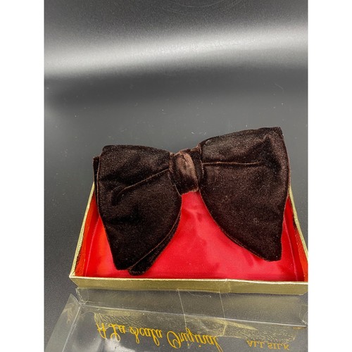Bow Tie A La Scala Brown Velvet All Silk Self Fastening