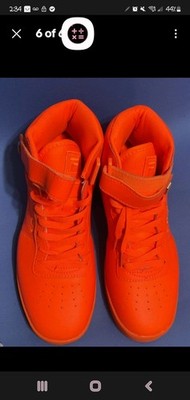 Fila 1FM00817 Vulc 13 Diamo Shoes Mens Size 7 Neon Orange Hightop Casual