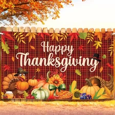 Happy Thanksgiving Banner - XtraLarge, 72x44 Inch | Happy Thanksgiving Backdrop