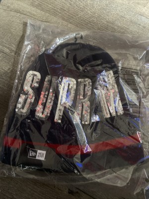 Supreme New Era Sequin Beanie Navy FW20 
