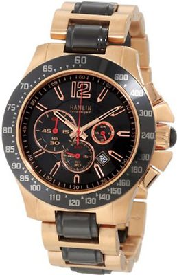 NEW Hamlin HACM0413-003 Men's Ceramique Big & Bold Rose Gold Chronograph Watch