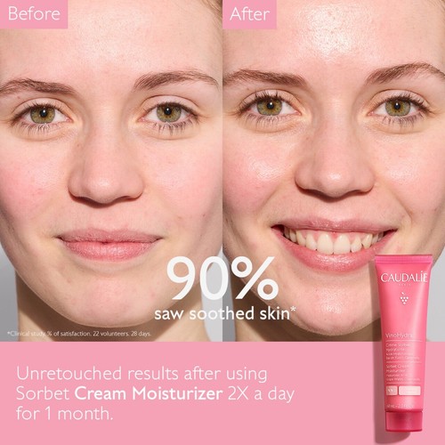 CAUDALIE VinoHydra Sorbet Cream Moisturiser 60ml - Reduces Redness & Sensitivity - Picture 3 of 3
