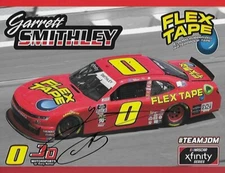 SIGNED 2019 GARRETT SMITHLEY "FLEX TAPE 2ND VERSION" #0 NASCAR XFINITY POSTCARD