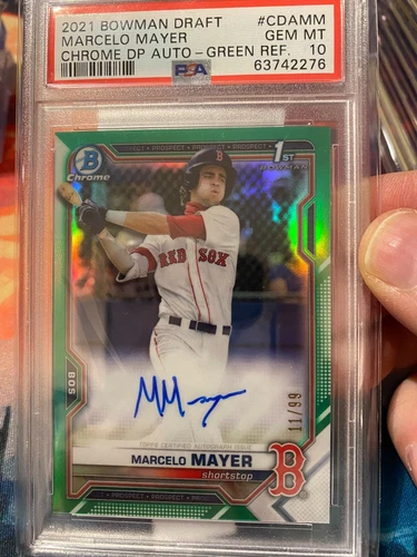 2021 Bowman Chrome Marcelo Mayer Green Refractor Auto PSA 10