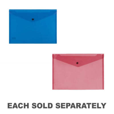 Bantex A4 Document Folder Durable Polypropylene Wear Tear Moisture with Button