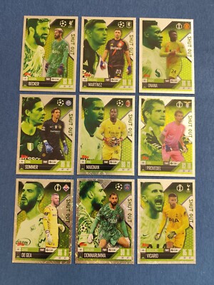 Match Attax Extra 24/25 Alle 9 Shut Out Set Komplett Full CL Champions League