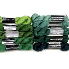 Planet Earth Pepper Pot single strand silk 10 skeins Leaf Greens needlepoint