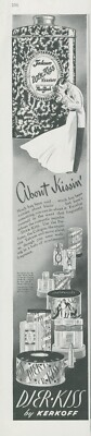 1941 Dier Kiss Talcum About Kissin Kerkoff Romantic Couple Vintage Print Ad LHJ3