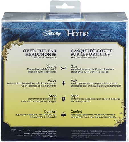 Disney iHome Headphones for Kids, Built In Mic & Volume Control - Beauty & Beast - Picture 5 of 7
