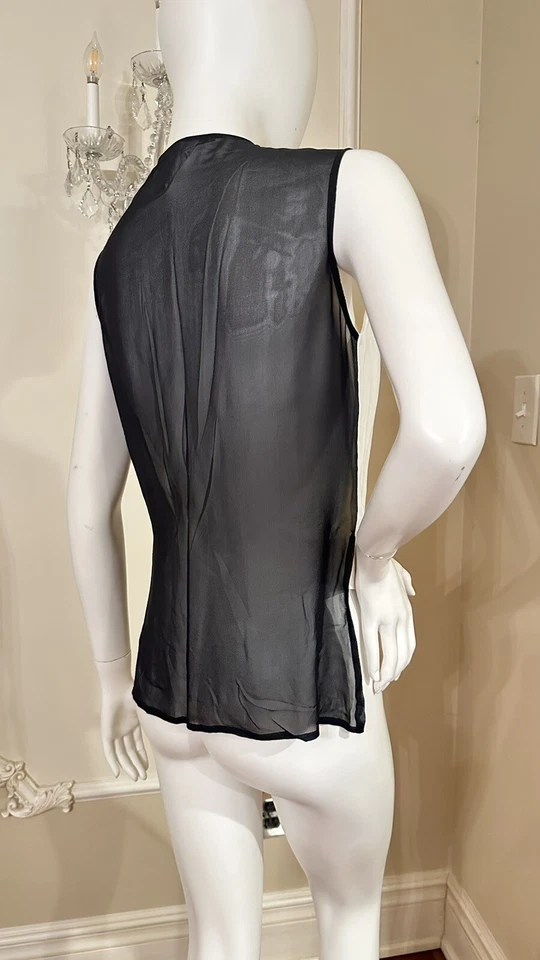 Chaleco Gianfranco Ferre Mezcla Seda Negro y Marfil Talla 42IT Foto 2 de 4