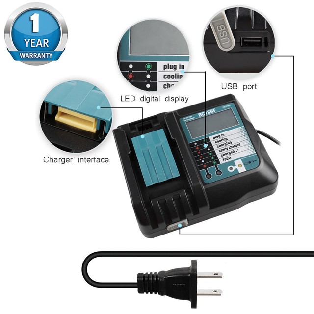Dc18rf Li On Battery Charger For Makita 14 4v 12v 18v Bl1840 Bl1815 1450 Dc18rc Ebay Dc18rf Li On Battery Charger For Makita 14 4v 12v 18v Bl1840 Bl1815 1450 Dc18rc Ebay