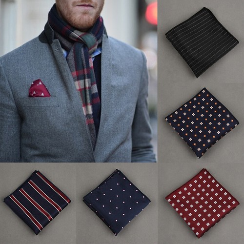 Men's Silk Pocket Square Handkerchief Paisley Hanky Wedding Party Dress Decor UK - Picture 3 of 39