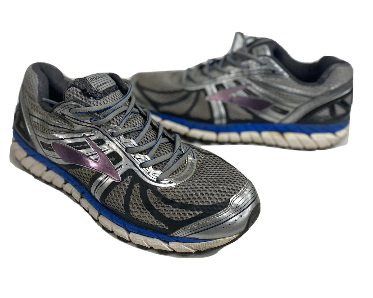 Brooks Beast 14 Mens Size 12 Medium D Gray Running Shoes Sneakers 1102271D005
