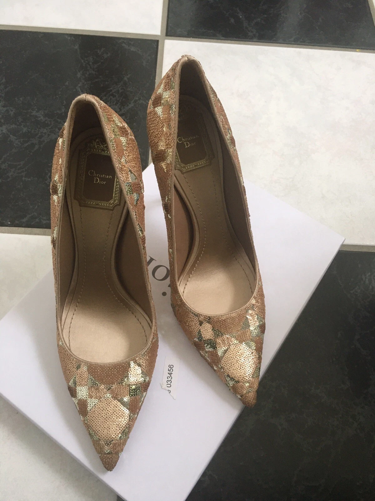 Escarpins à paillettes Christian Dior Cherie Pointy 10 cm 100 % authentiques neuves dans leur boîte taille 38