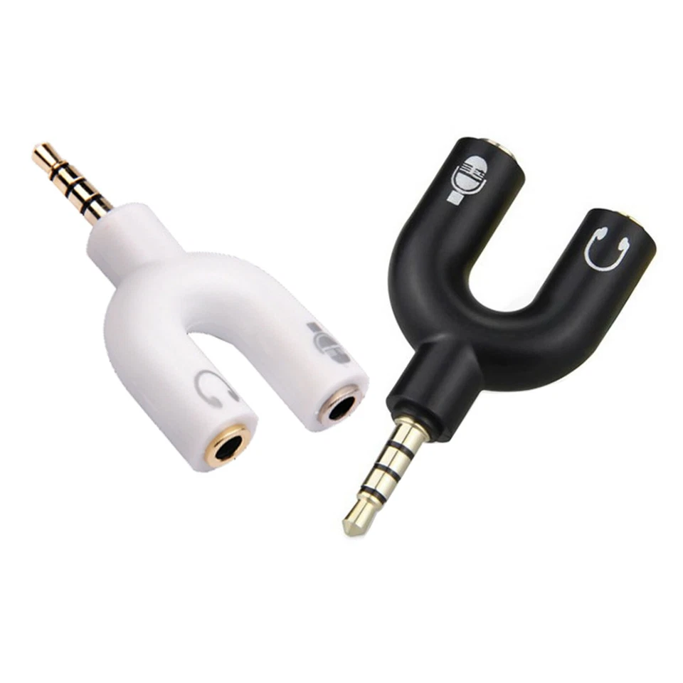 F79 Audio Klinke Y Splitter Adapter 3.5mm Stecker auf 2x Buchse Headset Stereo  - Bild 4 von 4