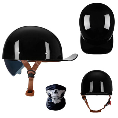 Half Motorbike Helmet Baseball Cap Scooter Motorcycle Helmet +Sun Visor& mask