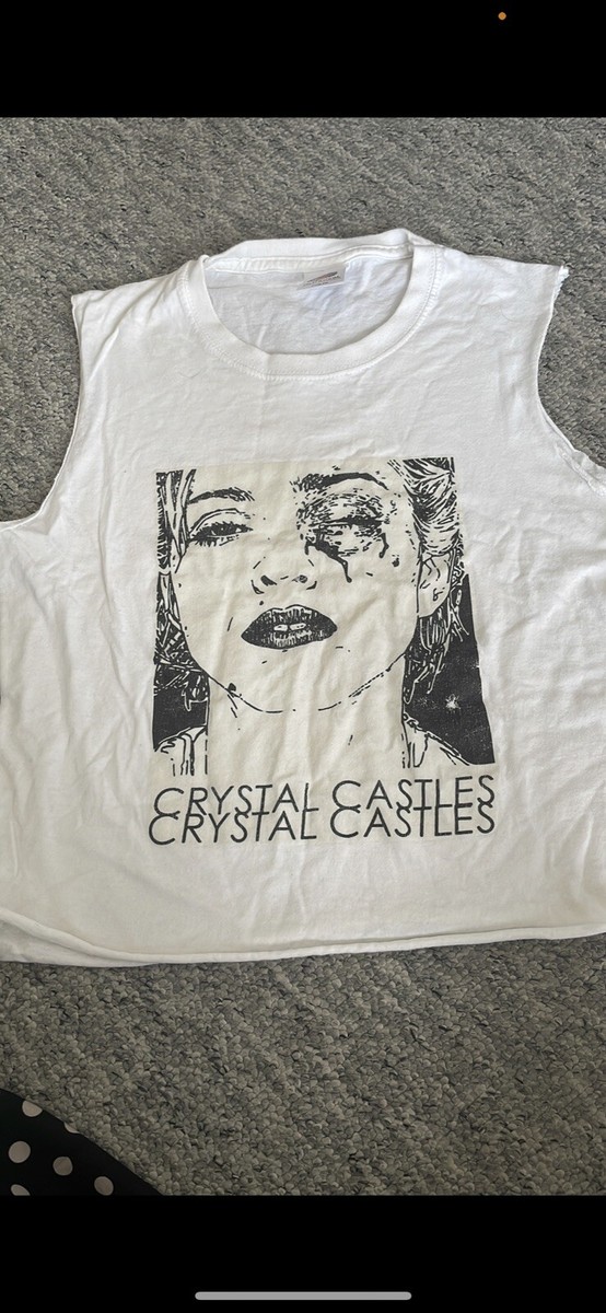 Vintage Indie Sleaze Era Crystal Castles Madonna Print T-Shirt S