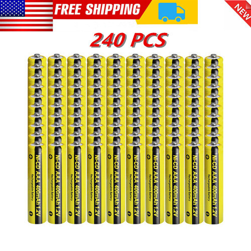 240pcs Rechargeable Batteries NiCd AAA 400mAh Ni-Cd for Garden Solar Light US-image