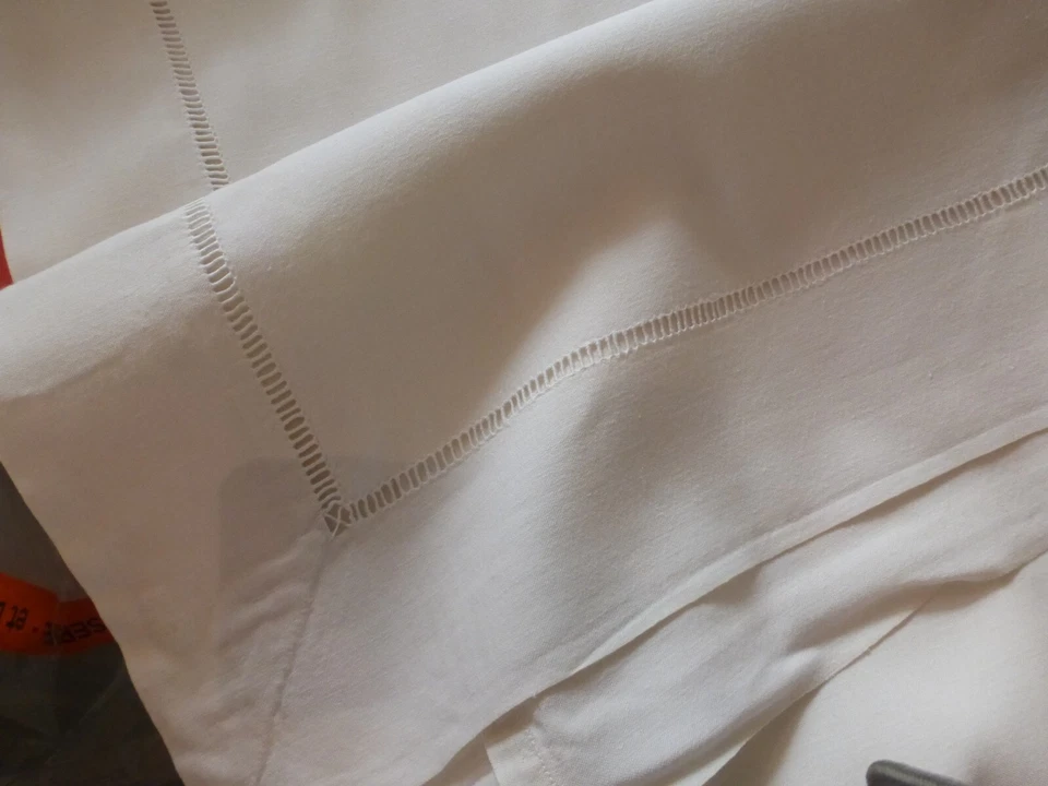 ancien grand DRAP  EN métis BRODE jour échelle mono retour 220 x 300 cm n26 - Photo 4/4